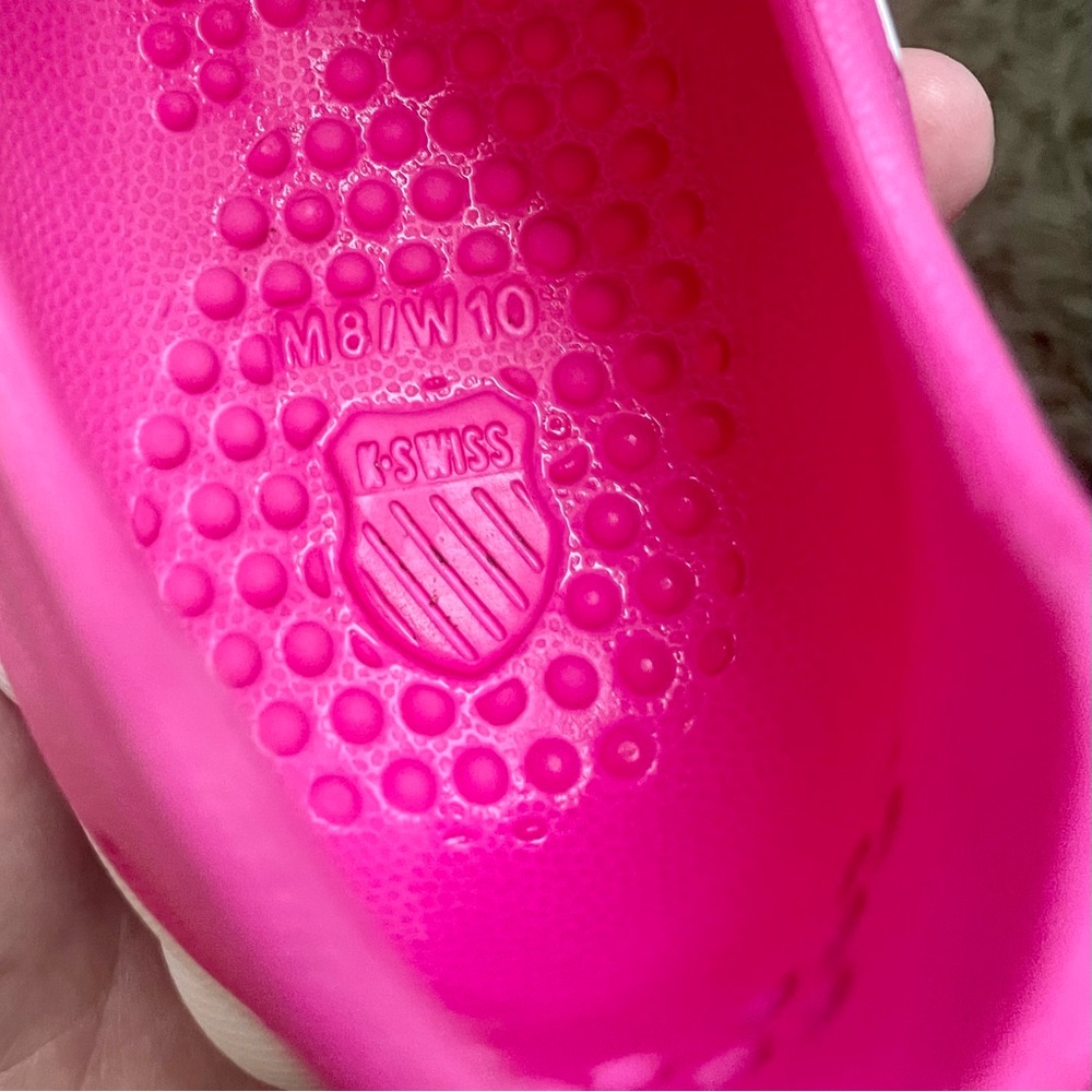 Only Worn 5 mins Pink K Swiss Slip-On Rubber Vertical
Tubes Shoes Women's Sz10 - Picture 6 of 9